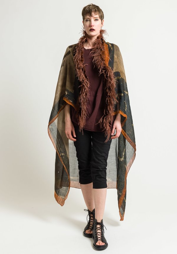 Rundholz Feathers & Face Print Shawl in Des. 002
