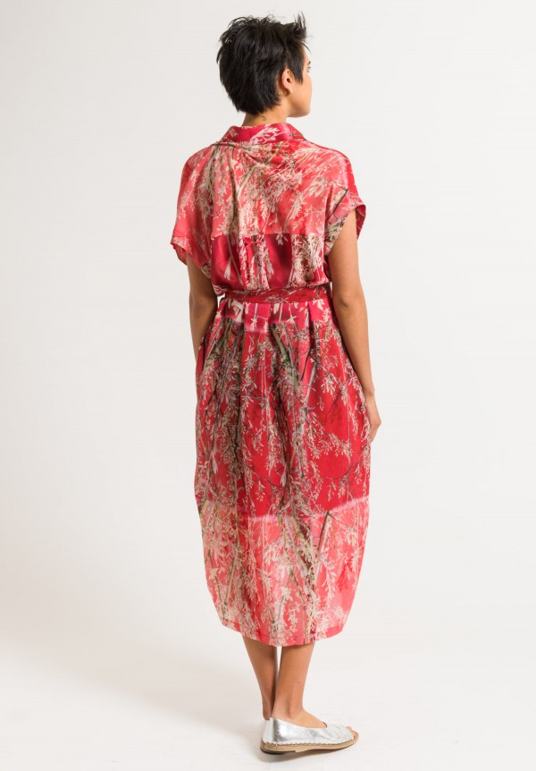 Anntian Asymmetric Shirt Dress in Felsenbirne