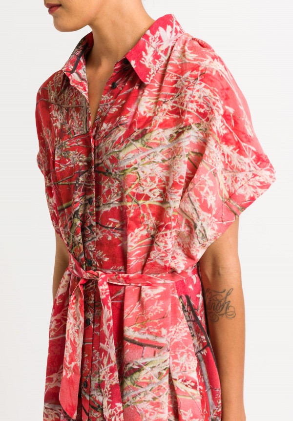 Anntian Asymmetric Shirt Dress in Felsenbirne