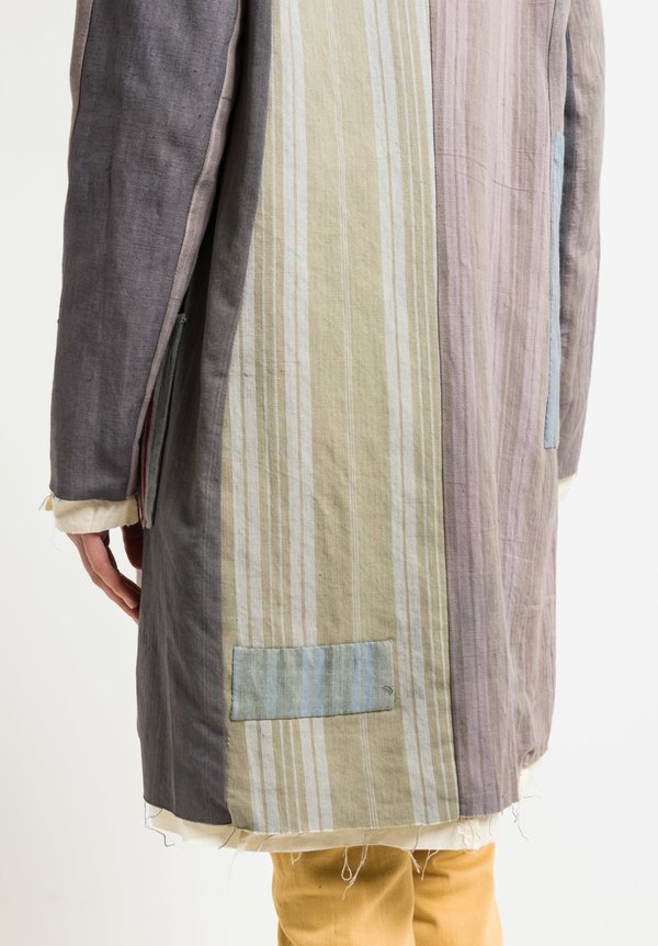 By Walid 19th Century Ticking Martha Jacket in Faded