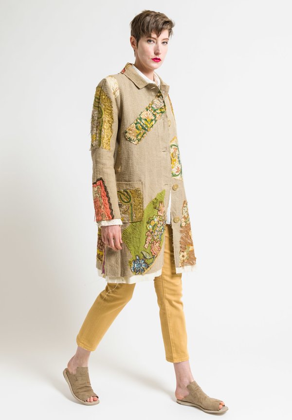 By Walid Tapestry Story Martha Coat in Gold/Natural | Santa Fe Dry ...