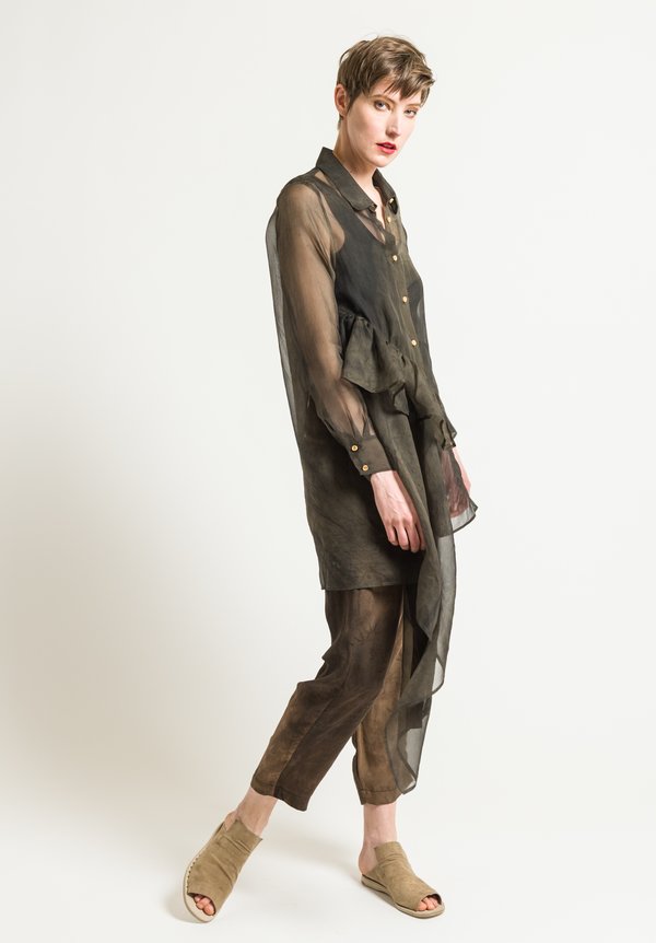 Uma Wang Sheer Tille Shirt in Dark Grey