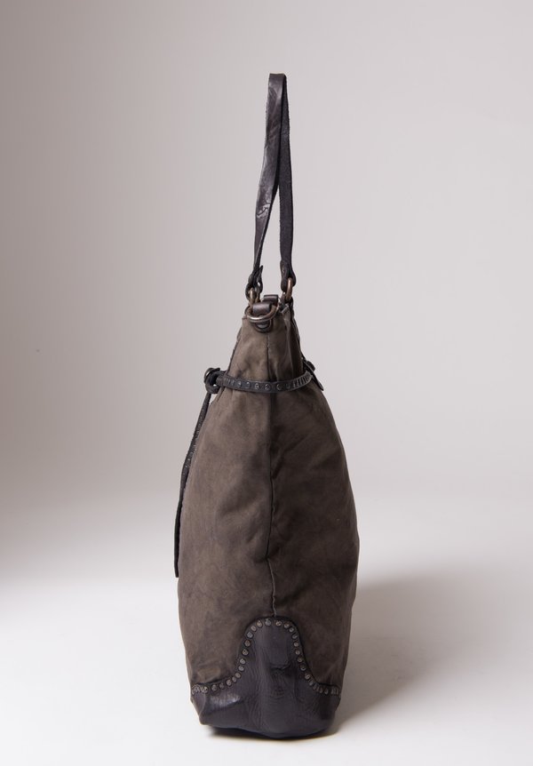 Campomaggi Studded Shopping Bag in Stained Grey