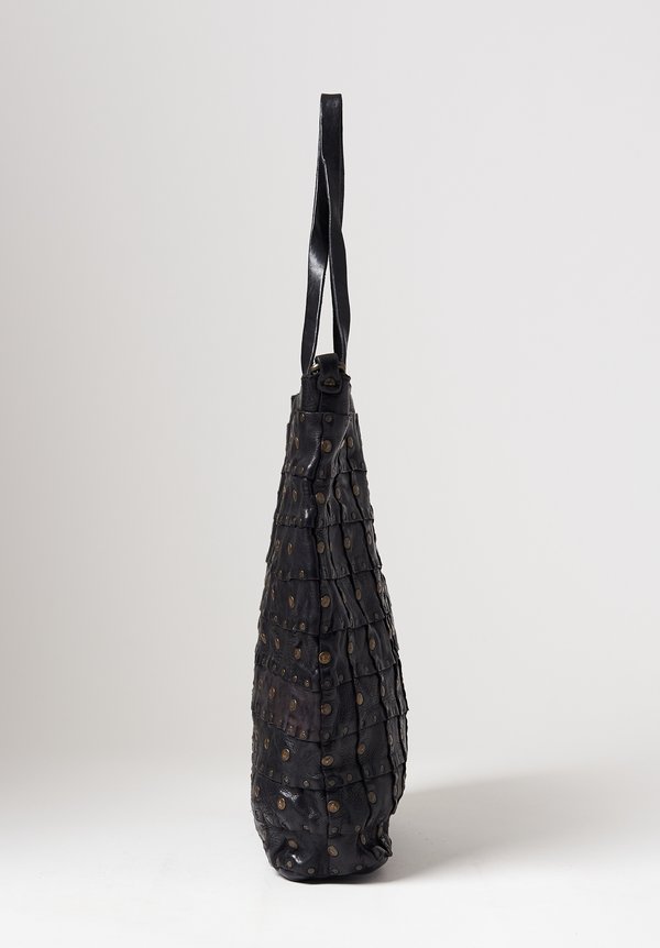 Campomaggi Patchwork Studded Shopping Bag in Black