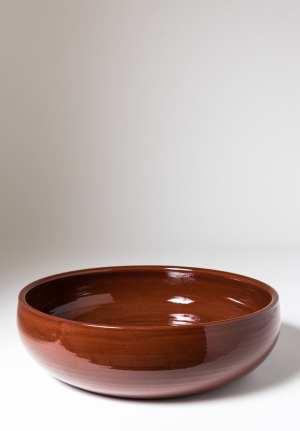 Cinq Etoiles Handmade Large Terracotta Bowl in Caramel	