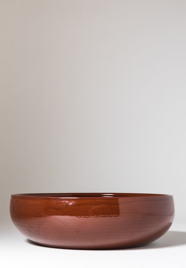 Cinq Etoiles Handmade Large Terracotta Bowl in Caramel	