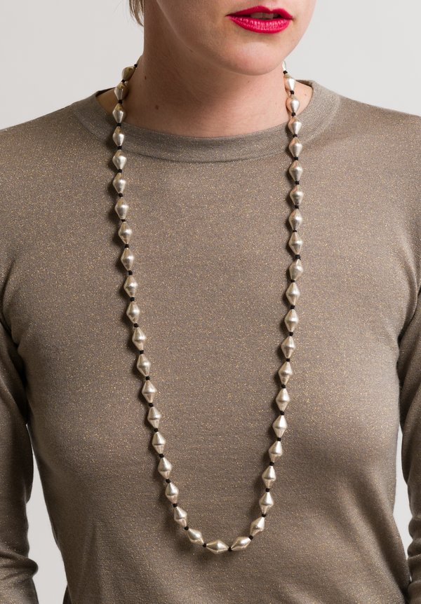 Shobhan Porter Vintage Silver Dholki Beads Necklace