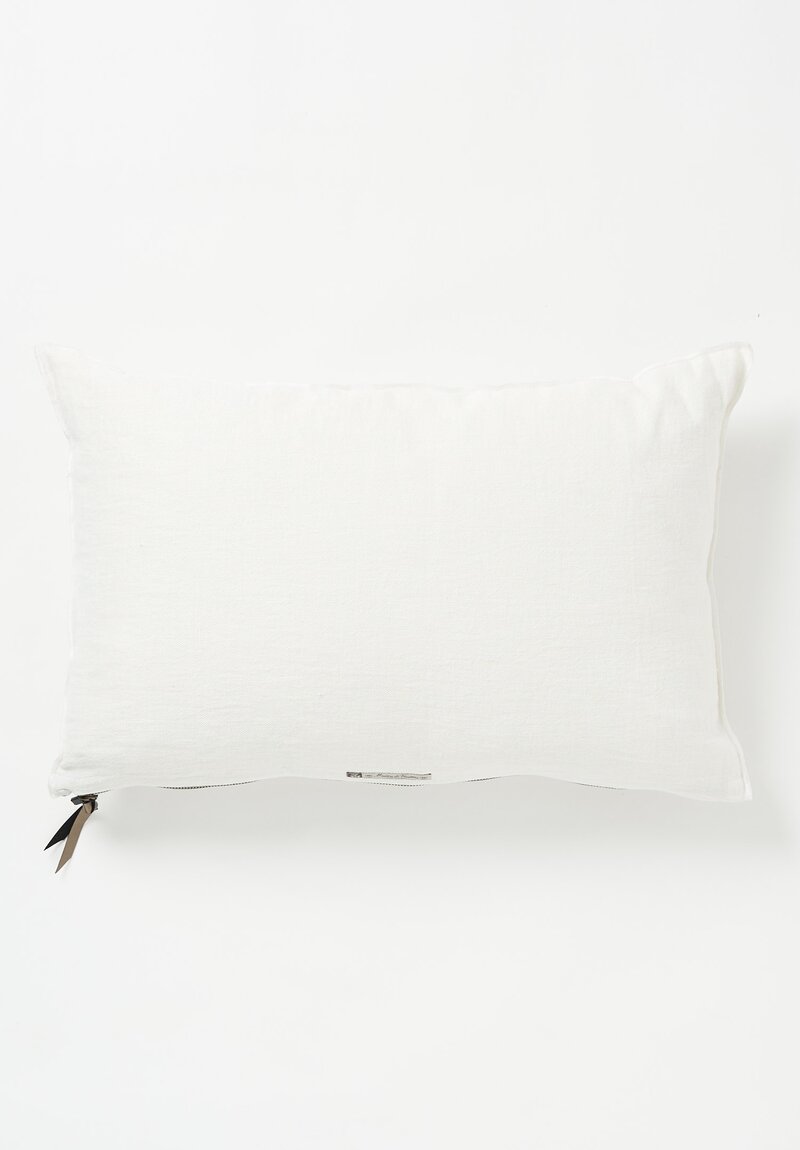 Maison de Vacances Crumpled Washed Linen Pillow in Blanc/ Ecru