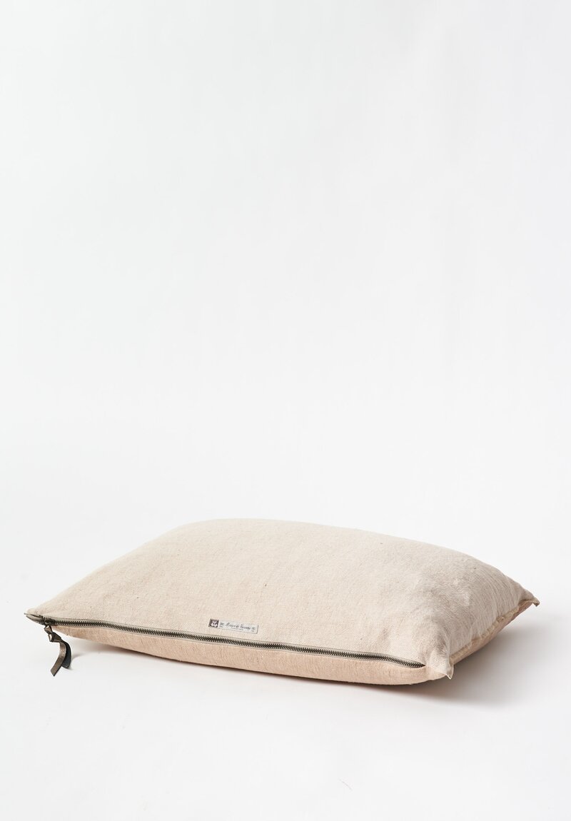 Maison de Vacances Crumpled Washed Linen Pillow in Nude/ Givré