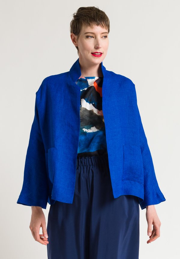 Daniela Gregis Woven Peony Jacket in Electric Blue | Santa Fe Dry Goods ...