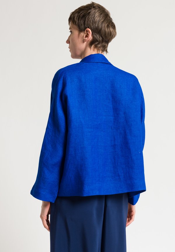Daniela Gregis Woven Peony Jacket in Electric Blue