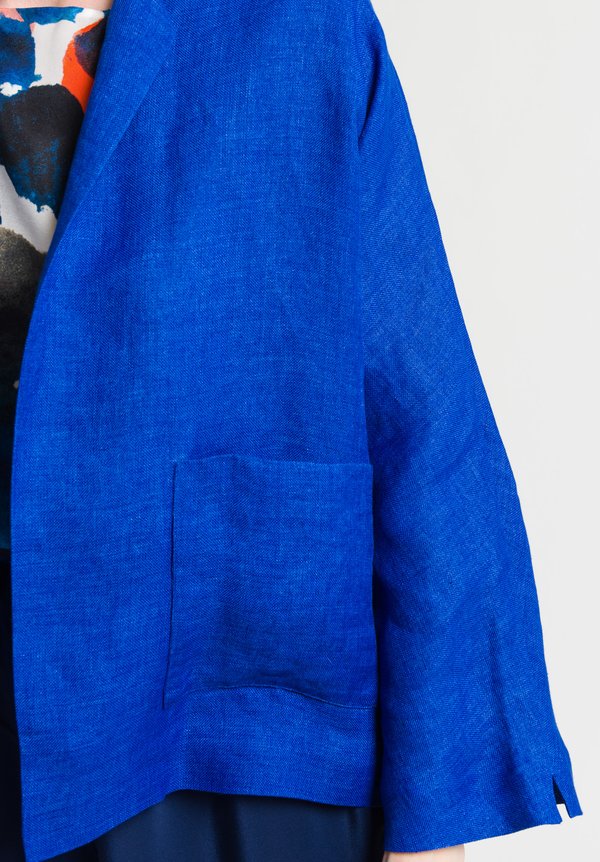 Daniela Gregis Woven Peony Jacket in Electric Blue