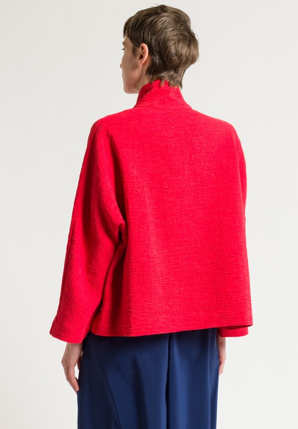 Daniela Gregis Textured Peony Jacket in Red