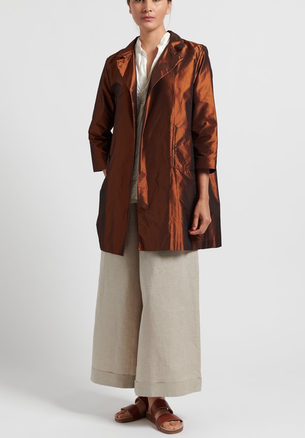 Daniela Gregis Silk Punto Jacket in Rust	