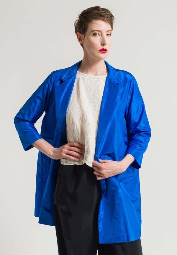 Daniela Gregis Silk Punto Jacket in Turquoise