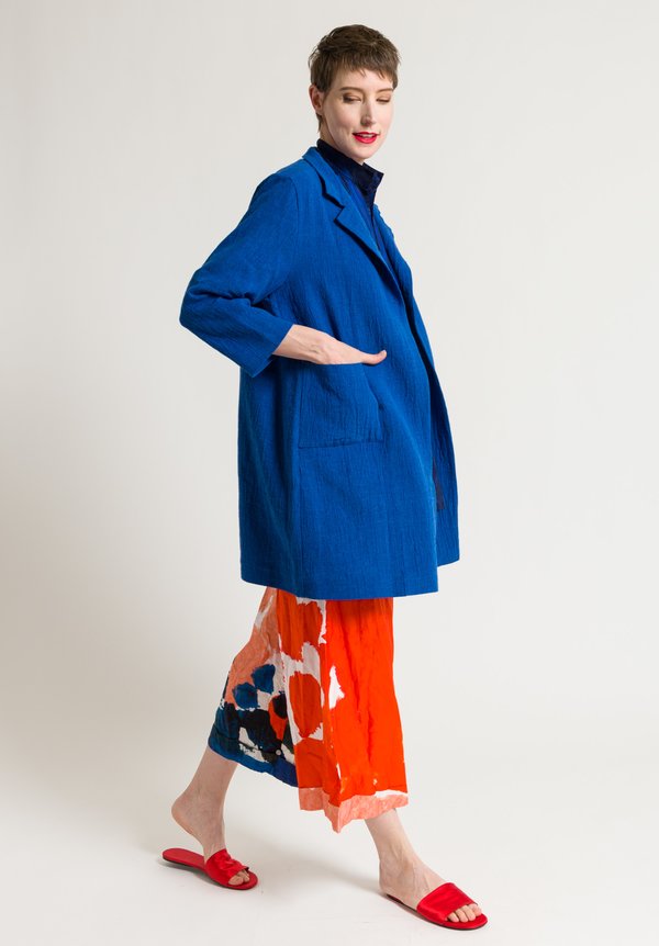 Daniela Gregis Linen Punto Jacket in Electric Blue