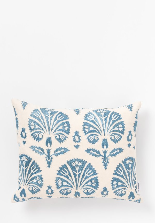 Les-Ottomans Suzani Pillow in Light Blue/ White | Santa Fe Dry Goods ...