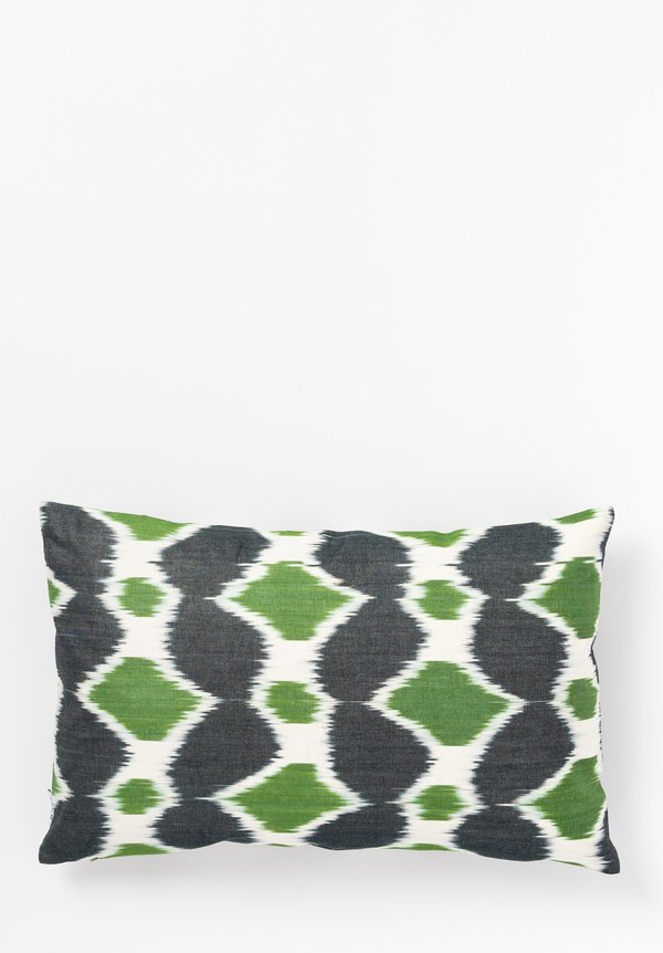 Les-Ottomans Ikat Print Pillow in Green