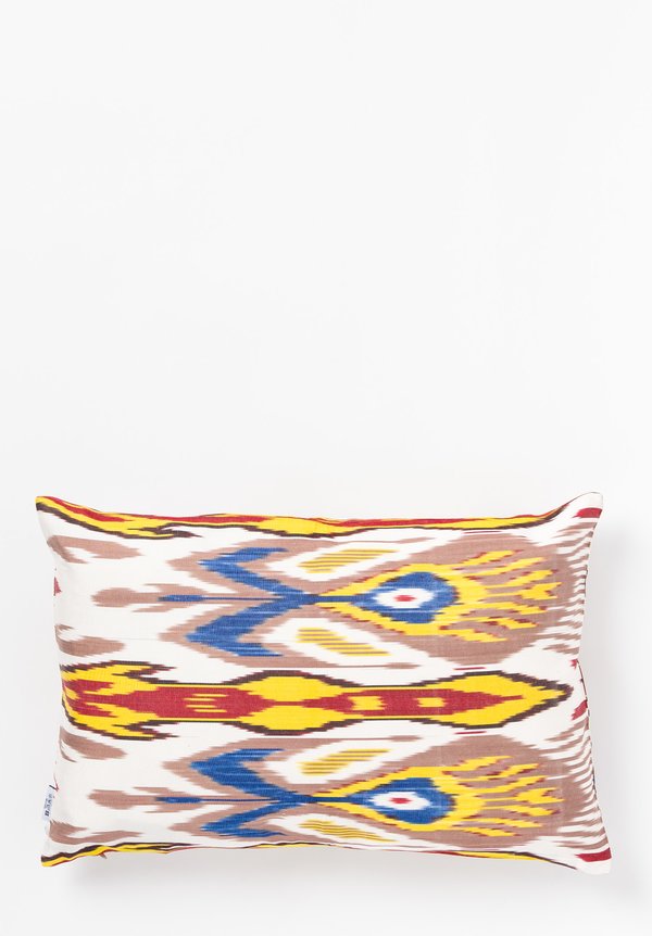 Les-Ottomans Ikat Print Pillow in Taupe Multi/ White	