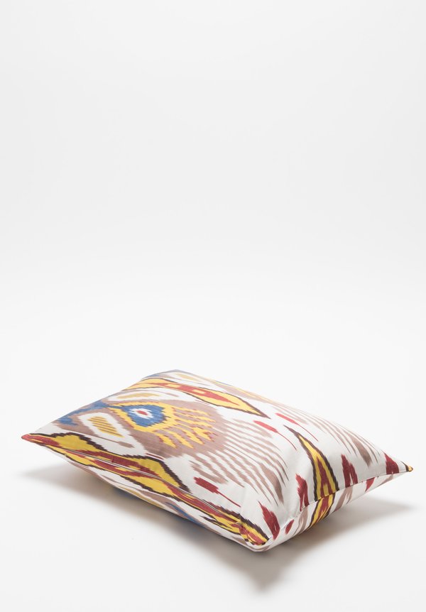 Les-Ottomans Ikat Print Pillow in Taupe Multi/ White	