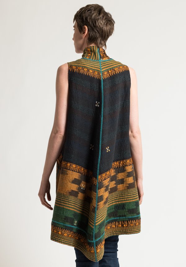 Mieko Mintz A-Line Vest in Black/Rust