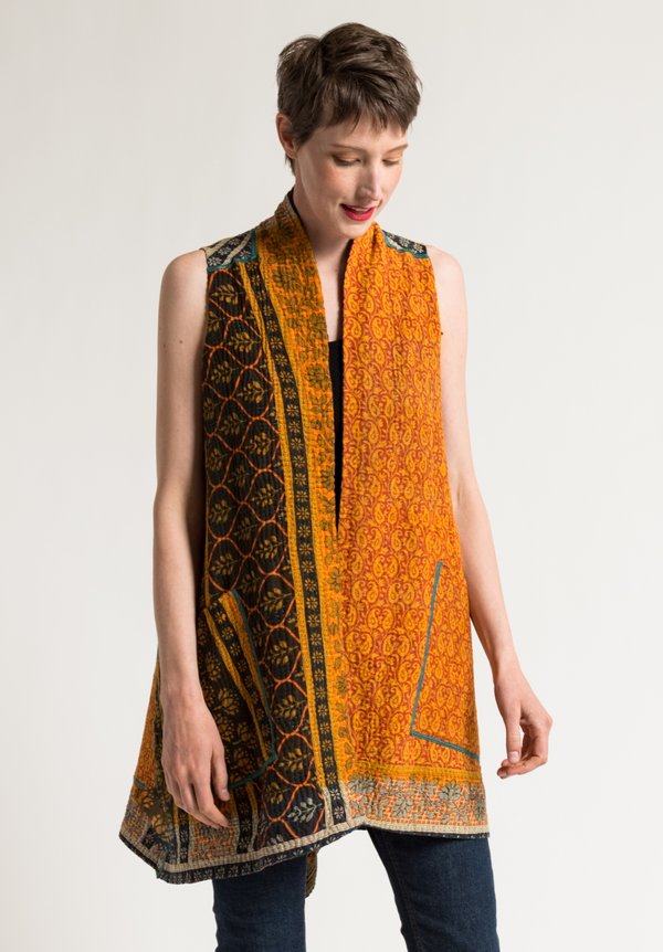 Mieko Mintz A-Line Vest in Black/Rust