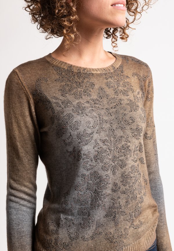 Avant Toi Cashmere Studded Sweater in Natural