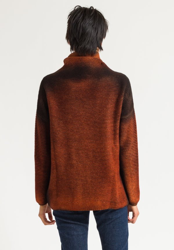 Avant Toi Wool/Cashmere Turtleneck Ombre Sweater in Equator/Black	