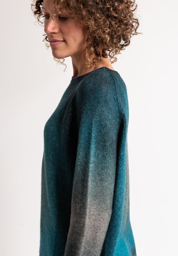 Avant Toi Ombre Sweater in Turquoise