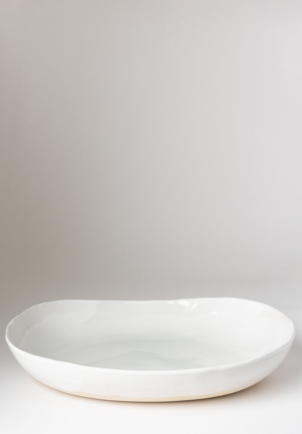 Christiane Perrochon Stoneware Oval Dish in Shiny White	