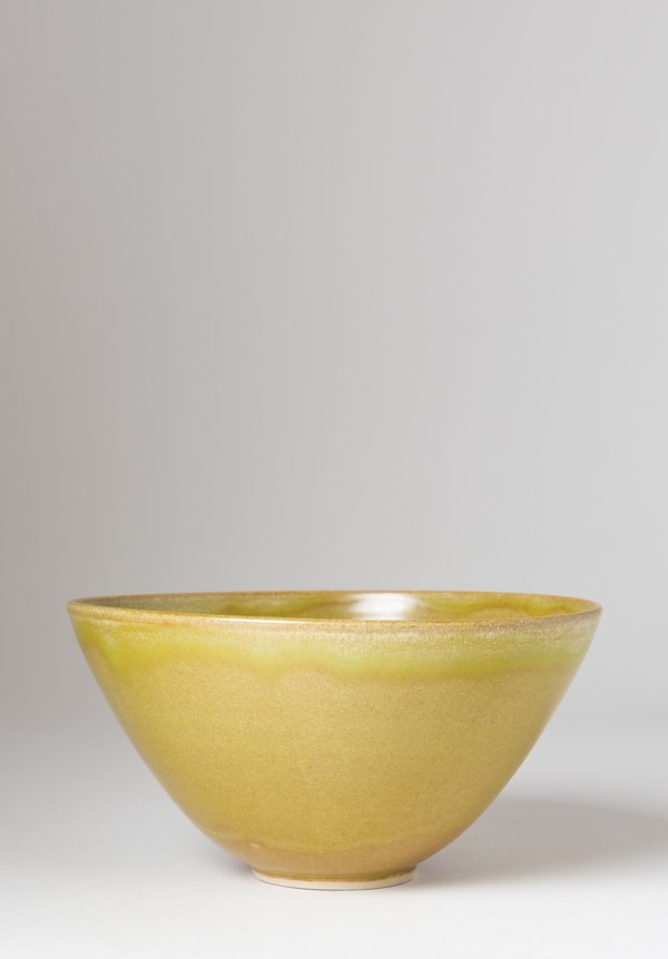 Christiane Perrochon Stoneware Nesting Bowl in Green Yellow	