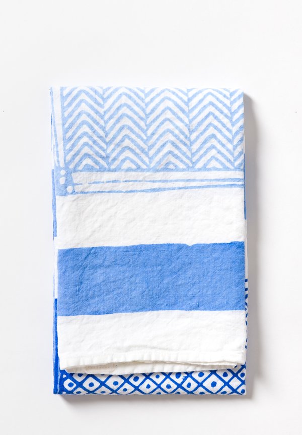 Handmade Crumpled Print Kitchen Towel in Cobalto	