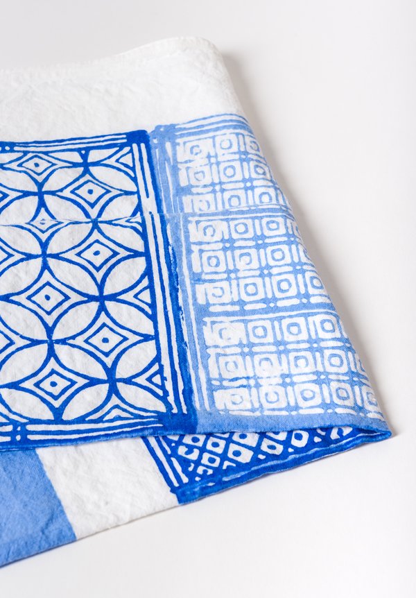 Handmade Crumpled Print Kitchen Towel in Cobalto	