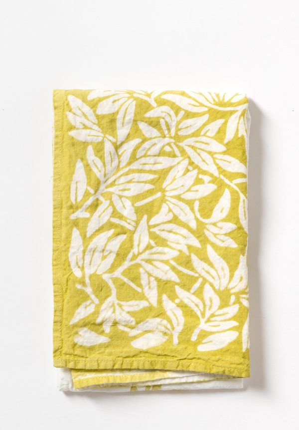 Handmade Crumpled Two-Tone Kitchen Towel in Muschio