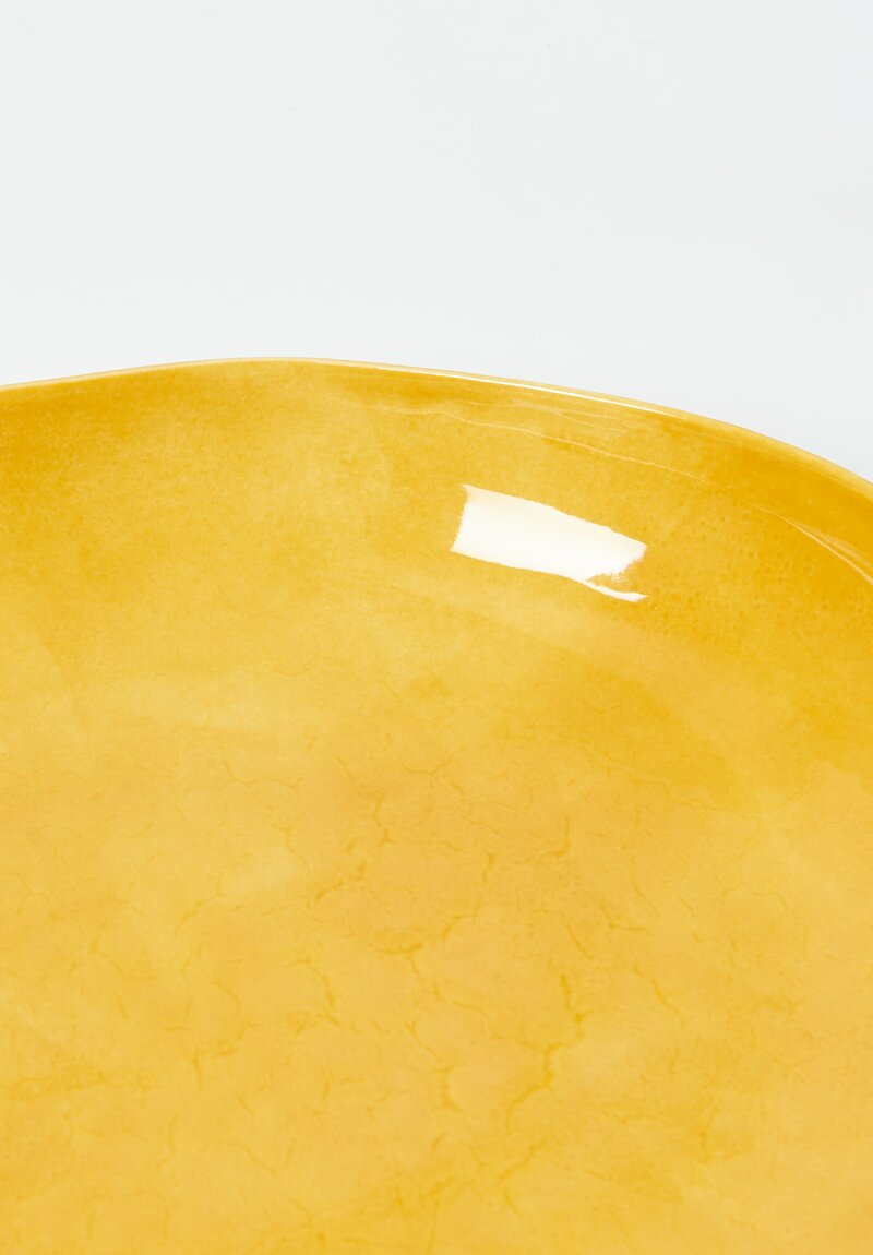 Interior Solid Painted Oval Serving Platter in Giallo