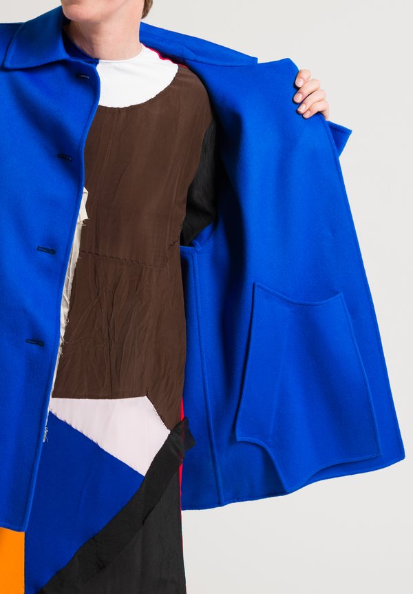 Marni Oversized Coat in Mazarine Blue