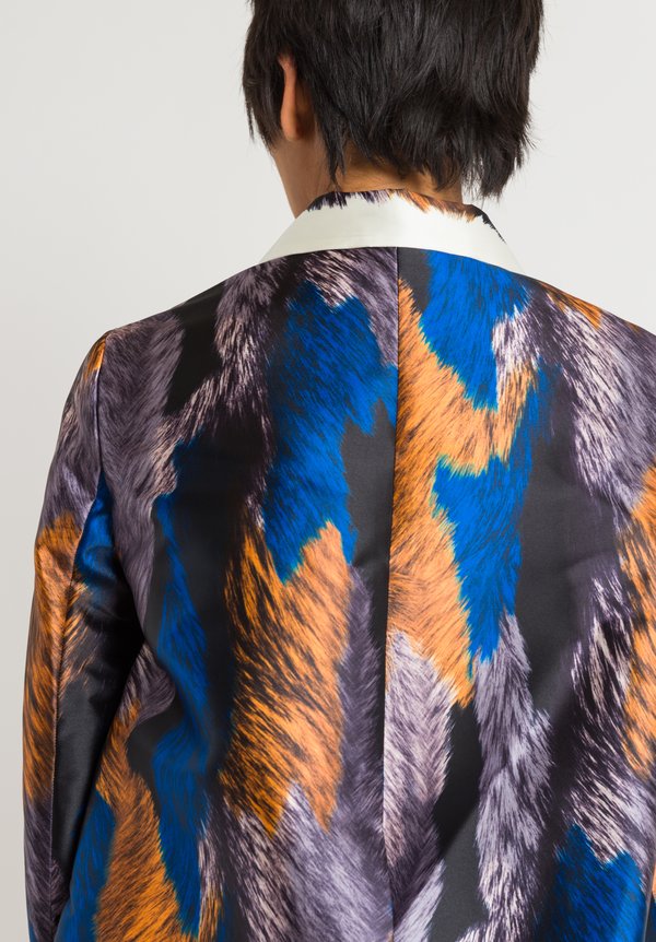 Marni Fur Print A-Line Jacket in Mazarine | Santa Fe Dry Goods ...