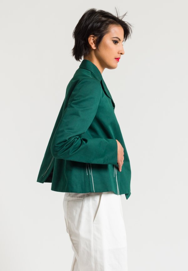 Marni Solid A-Line Jacket in Emerald