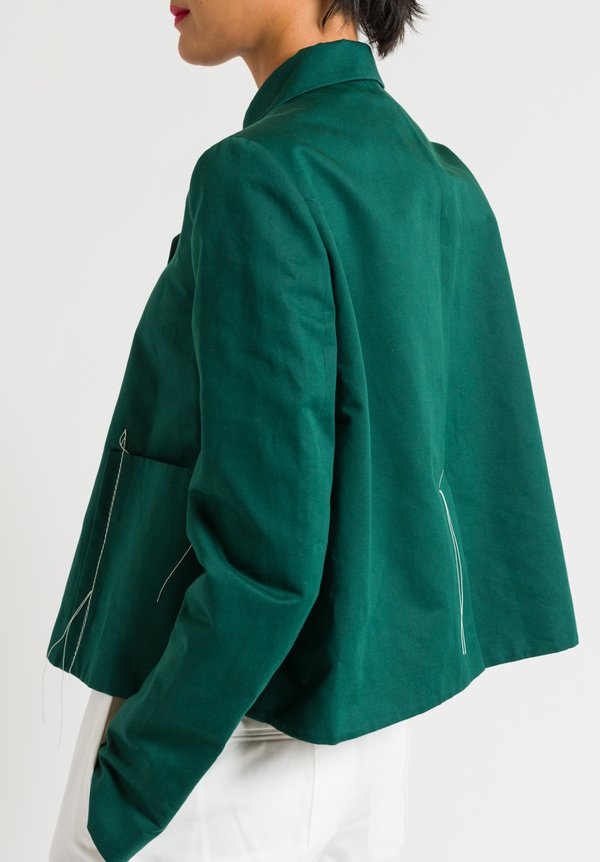 Marni Solid A-Line Jacket in Emerald