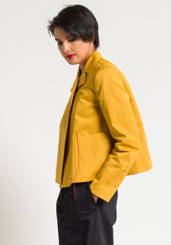 Marni Solid A-Line Jacket in Gold