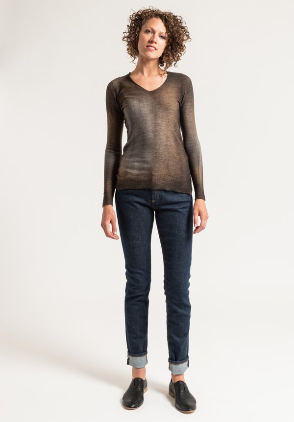Avant Toi V-Neck Sweater in Suede