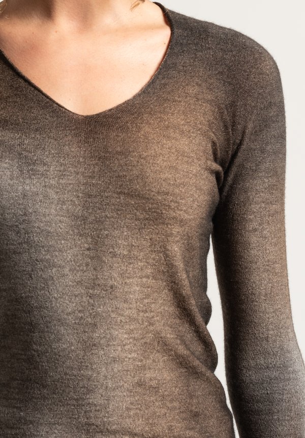 Avant Toi V-Neck Sweater in Suede