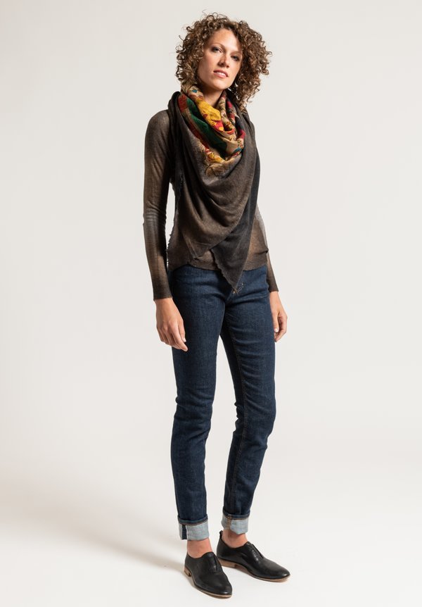 Avant Toi Felted Patchwork Scarf in Suede
