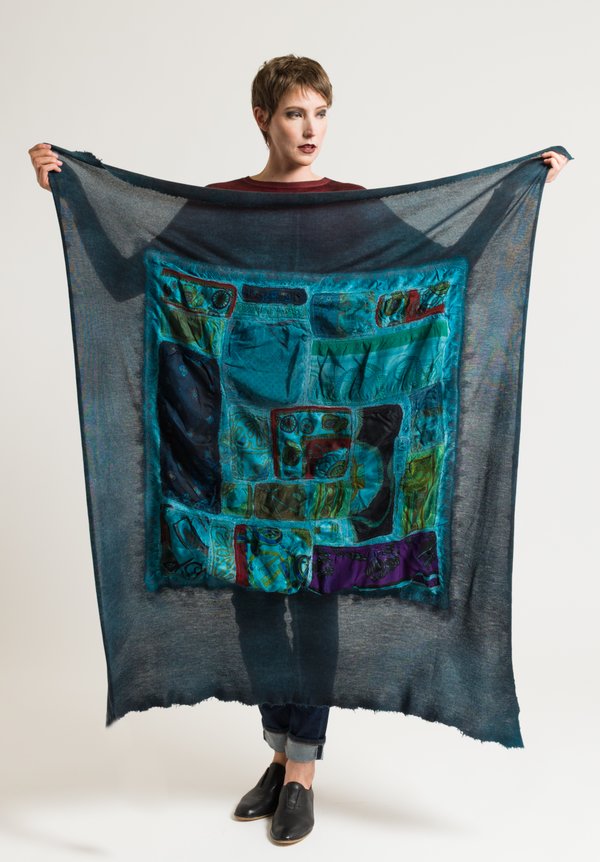 Avant Toi Small Felted Patchwork Scarf in Turchese | Santa Fe Dry Goods ...