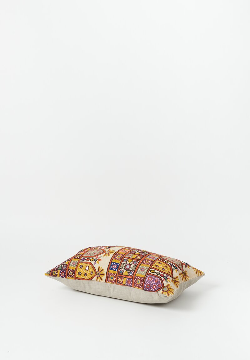 Vintage Indian Mirrored Salt Bag Pillow	