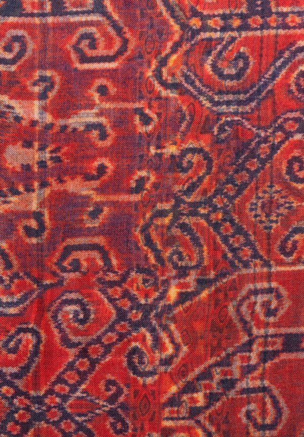 Alonpi Cashmere Printed Scarf in Moa Red	