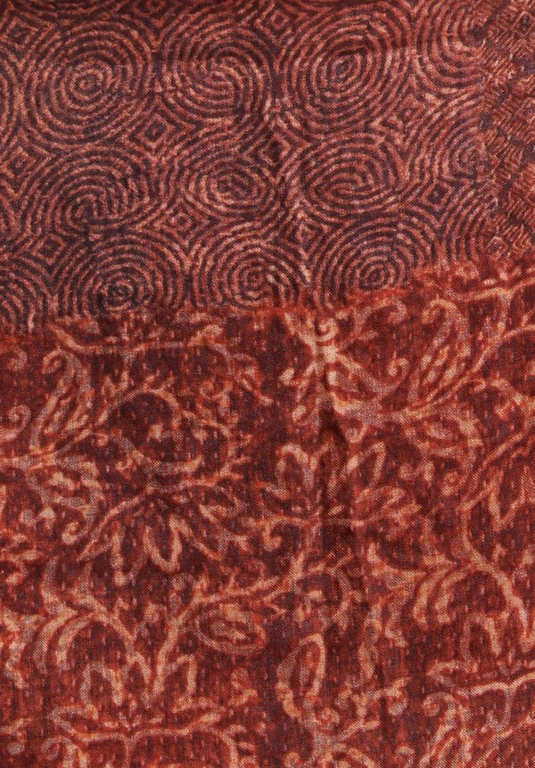 Alonpi Cashmere Printed Scarf in Hettie Red	