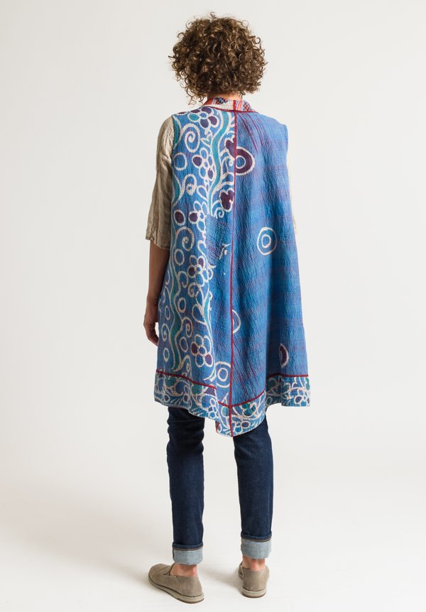 Mieko Mintz 2-Layer Vest in Periwinkle/ Coral	