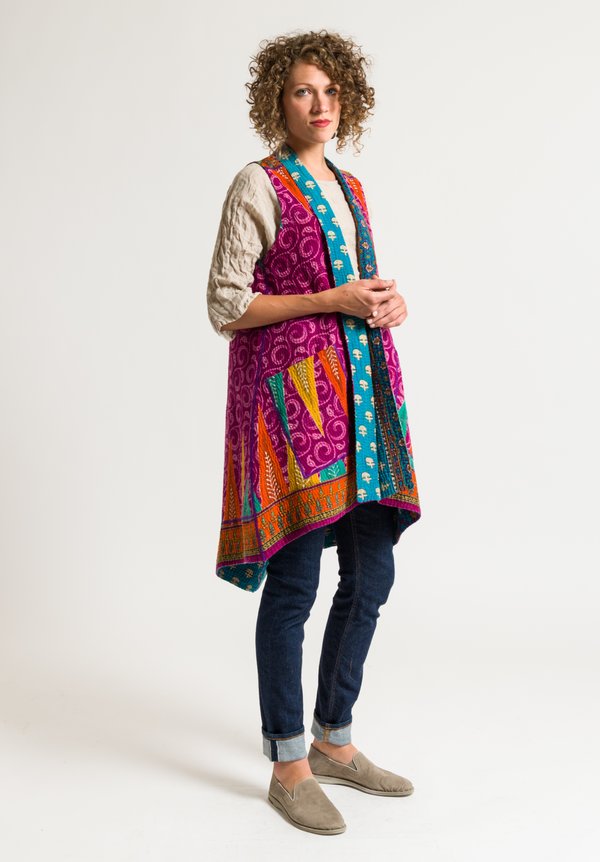 Mieko Mintz 4-Layer Vest in Fuchsia/ Azure	