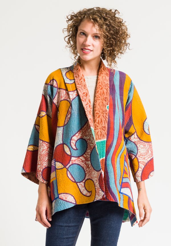 Mieko Mintz 4-Layer Kimono Jacket in Marigold/ Peach | Santa Fe Dry ...